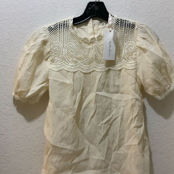 By the river Embroidered Blouse Top puff Sleeve NWT - Picture 3 of 10